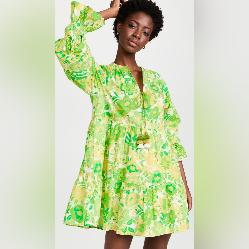 Floral Green Mini Dress